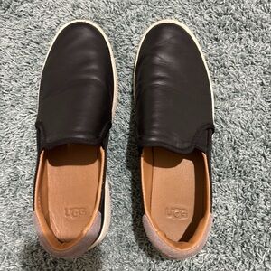 UGG Black and Tan Slip-On Loafers